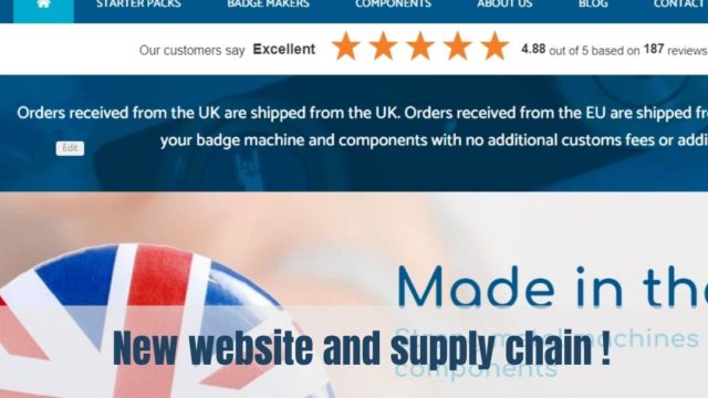 Screen shot of website page with union jack badge